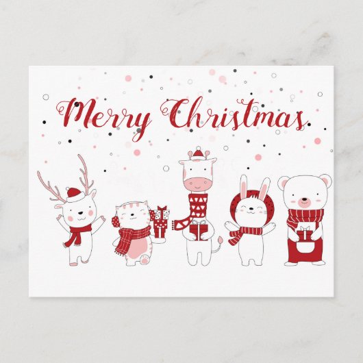 Weihnachtstiere Postkarte (Vorderseite)