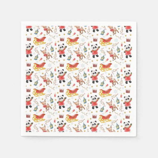 Weihnachtstiere Serviette (Vorderseite)
