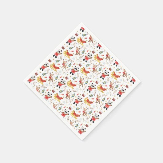 Weihnachtstiere Serviette (Ecke)