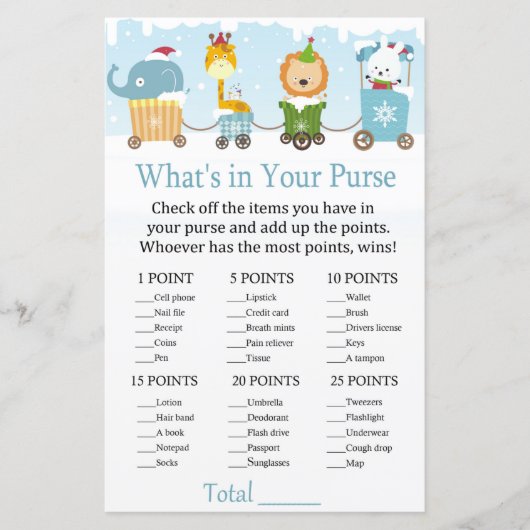 Weihnachtstiere trainieren, was in Ihrem Geldbeute (Vorderseite)