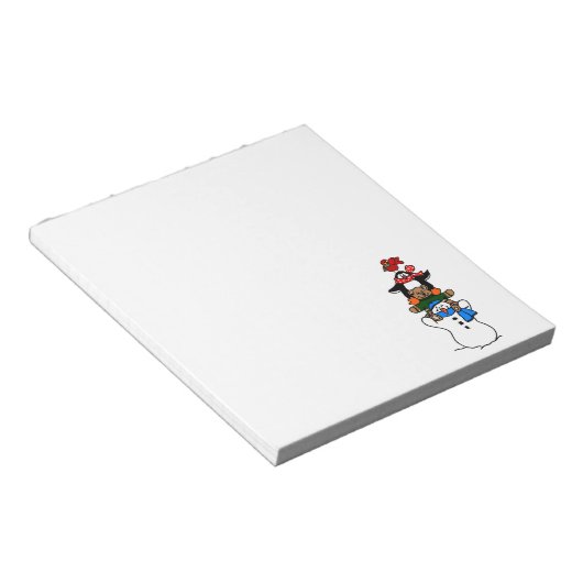 Weihnachtstiere und Snowman Notepad Notizblock (angewinkelt)