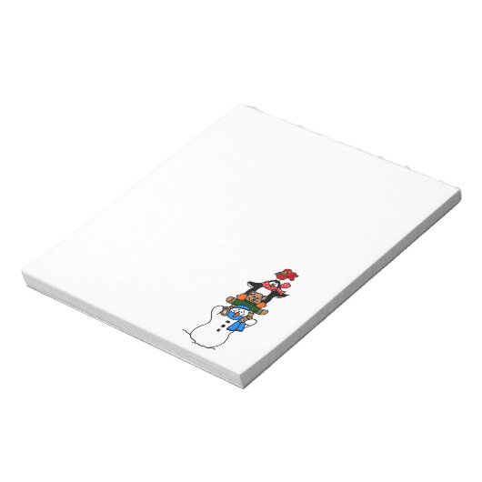 Weihnachtstiere und Snowman Notepad Notizblock (Rotiert)