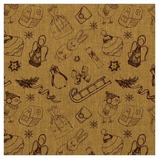 Weihnachtstiere und Vögel Stoff (Muster)
