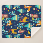 Weihnachtstiere und Weihnachtsbäume Sherpadecke (Vorderseite (Horizontal))