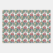 Weihnachtstiere Wrapping Paper Set Geschenkpapier Set (Vorderseite 3)