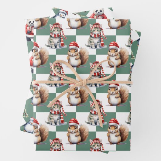 Weihnachtstiere Wrapping Paper Set Geschenkpapier Set (Beispiel)