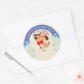 Weihnachtstierfutterhund-Leckereien personalisiert Runder Aufkleber (Umschlag)