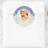 Weihnachtstierfutterhund-Leckereien personalisiert Runder Aufkleber (Tasche)