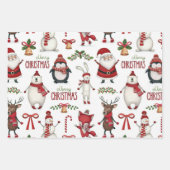 Weihnachtstiermuster Geschenkpapier Set (Vorderseite 3)