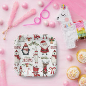 Weihnachtstiermuster Pappteller (Party)