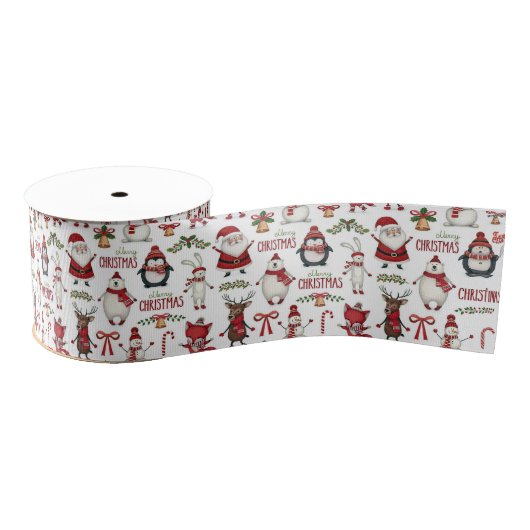 Weihnachtstiermuster Ripsband (Spule)