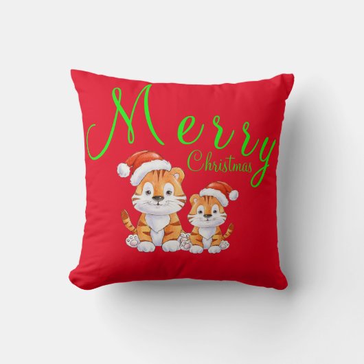 Weihnachtstiger Kissen (Vorderseite)