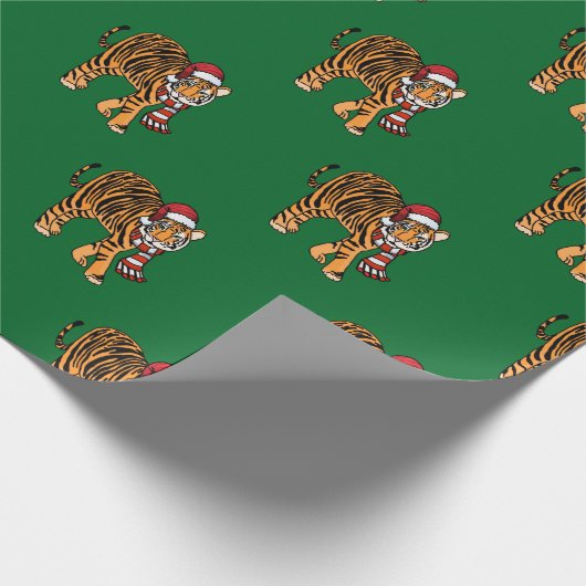 Weihnachtstiger-Packpapier Geschenkpapier (Ecke)
