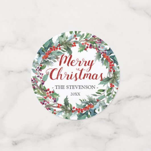 Weihnachtstisch-Foto Konfetti (Klein Vorderseite)