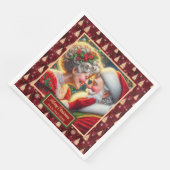 Weihnachtstisch Napkins Red Gold Green Design Serviette (Ecke)