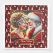 Weihnachtstisch Napkins Red Gold Green Design Serviette (Vorderseite)