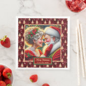 Weihnachtstisch Napkins Red Gold Green Design Serviette (Beispiel)