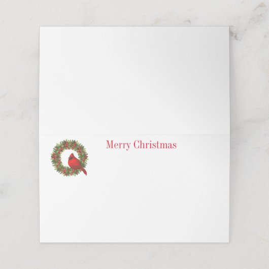 Weihnachtstisch-Platzkarten Platzkarte (Außenseite Aufgefaltet)