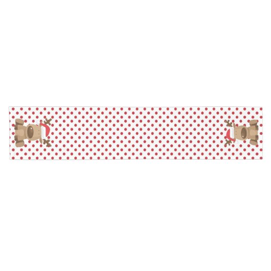 Weihnachtstisch-Runner Rentier Polka Dot Punkt Kurzer Tischläufer (Horizontal)