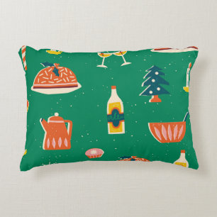 Weihnachtstisch, Vintages Muster. Dekokissen