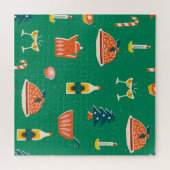 Weihnachtstisch, Vintages Muster. Puzzle (Horizontal)