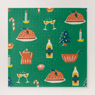 Weihnachtstisch, Vintages Muster. Puzzle