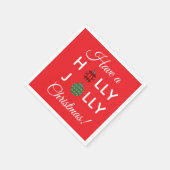 Weihnachtstischdecke Holly Jolly Serviette (Ecke)