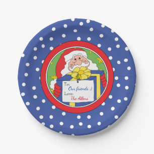 Weihnachtstischdecke "Santa" personalisieren Pappteller