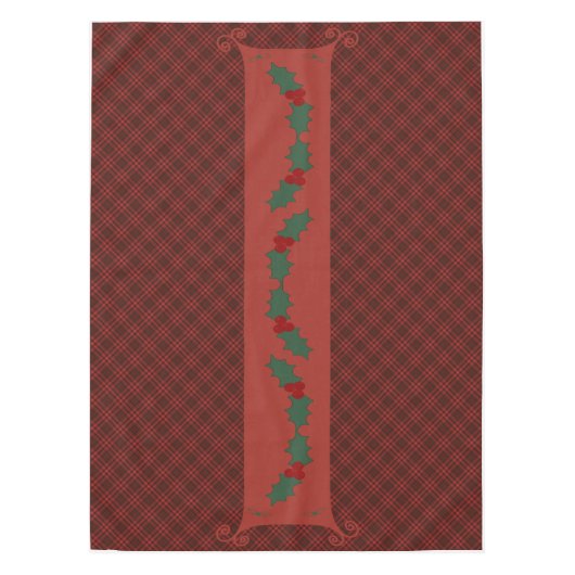 Weihnachtstischtuch Rot Kariert 60" x 104" Tischdecke (Vorderseite)
