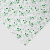 Weihnachtstoilette in Grün.  Seidenpapier (Ausschnitt)