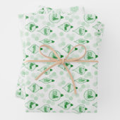 Weihnachtstoilette in Grün. Umhüllungspapierblätte Geschenkpapier Set (Beispiel)