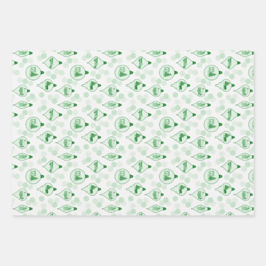 Weihnachtstoilette in Grün. Umhüllungspapierblätte Geschenkpapier Set (Vorderseite)