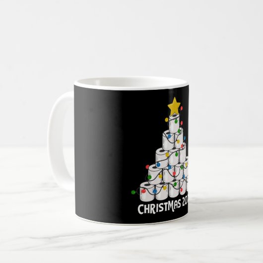 Weihnachtstoilettenpapier Baum Funny Geschenk Kaffeetasse (Vorderseite Links)