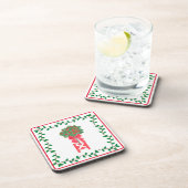 Weihnachtstopiaries Holly Berry tree Topiary Bev Getränkeuntersetzer (Rechte Seite)