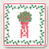 Weihnachtstopiaries Holly Berry tree Topiary Bev Getränkeuntersetzer (Vorderseite)