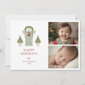 Weihnachtstor-Foto Feiertagskarte (Vorderseite)