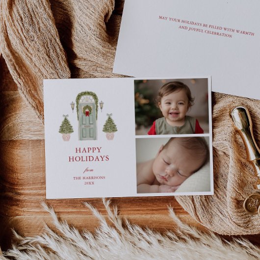 Weihnachtstor-Foto Feiertagskarte