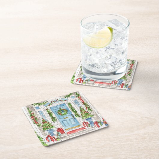 Weihnachtstor Wasserfarbener Untersetzer (Vor Ort)