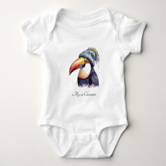 WeihnachtsToucan Baby Strampler (Vorderseite)