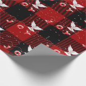 Weihnachtstove mit Freude auf Kariert Geschenkpapier (Ecke)