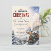 Weihnachtstrain-Feierparty Einladung (Stehend Vorderseite)
