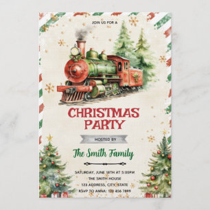 Weihnachtstrain-Party-Einladung Einladung