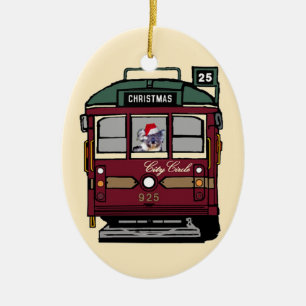 Weihnachtstram-Verzierung Keramik Ornament