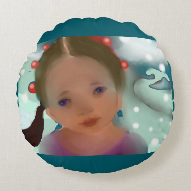 Weihnachtstrände Rundes Kissen (Vorderseite)