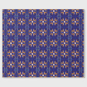 Weihnachtstränger Blue Seamless Pattern Geschenkpapier (Flach)