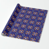 Weihnachtstränger Blue Seamless Pattern Geschenkpapier (Ungerollt)