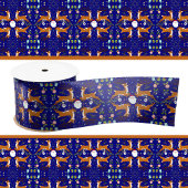 Weihnachtstränger Blue Seamless Pattern Satinband