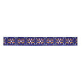 Weihnachtstränger Blue Seamless Pattern Satinband (Vorderseite)