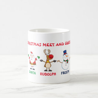 Weihnachtstreffen und grüßen kaffeetasse