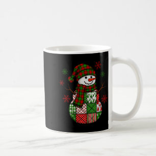 Weihnachtstrend-Patchwork-Schneemann Frohe Weihnac Kaffeetasse